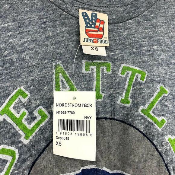 Junk Food T-Shirt XS NFL Seattle Seahawks 1976 - Picture 3 of 4